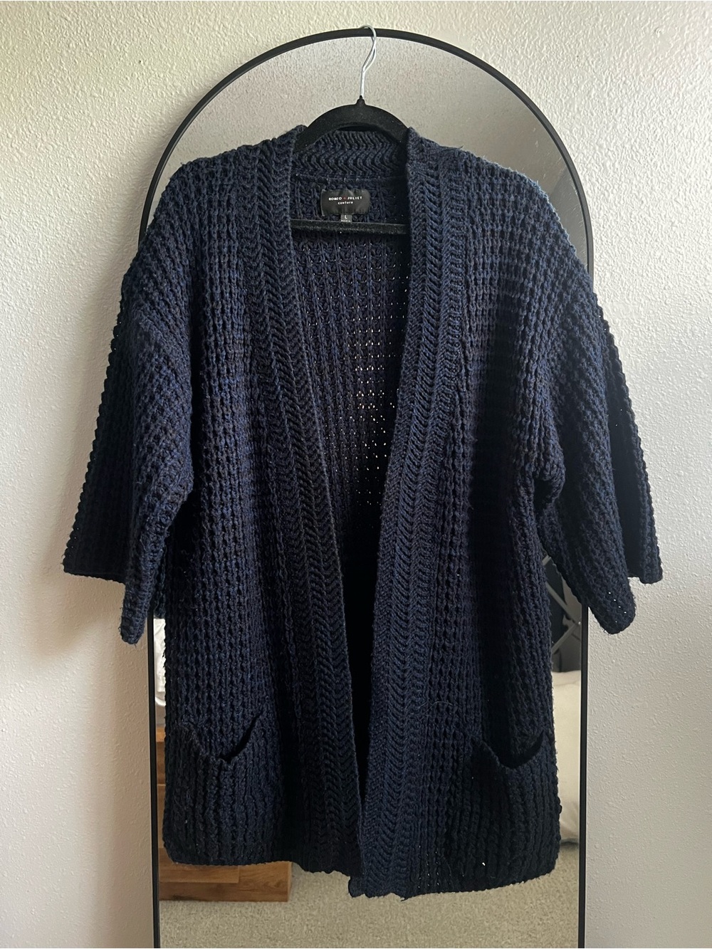 Romeo & Juliet Couture Navy Chunky Open-Front Cardigan